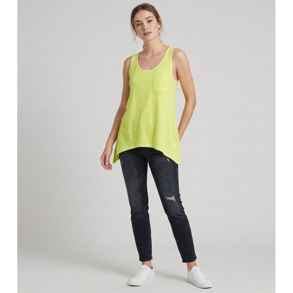 NWT Jones New York Sport Lime Green Sleeveless Tank Top 100% Cotton Size Medium